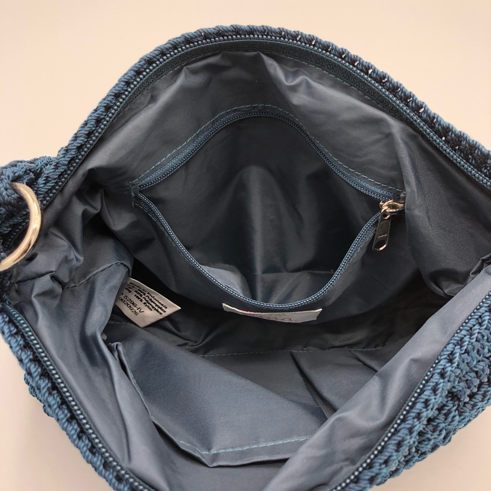 Lina Navy Blue Crochet Mini Shoulder Bag - Picture 6 of 12